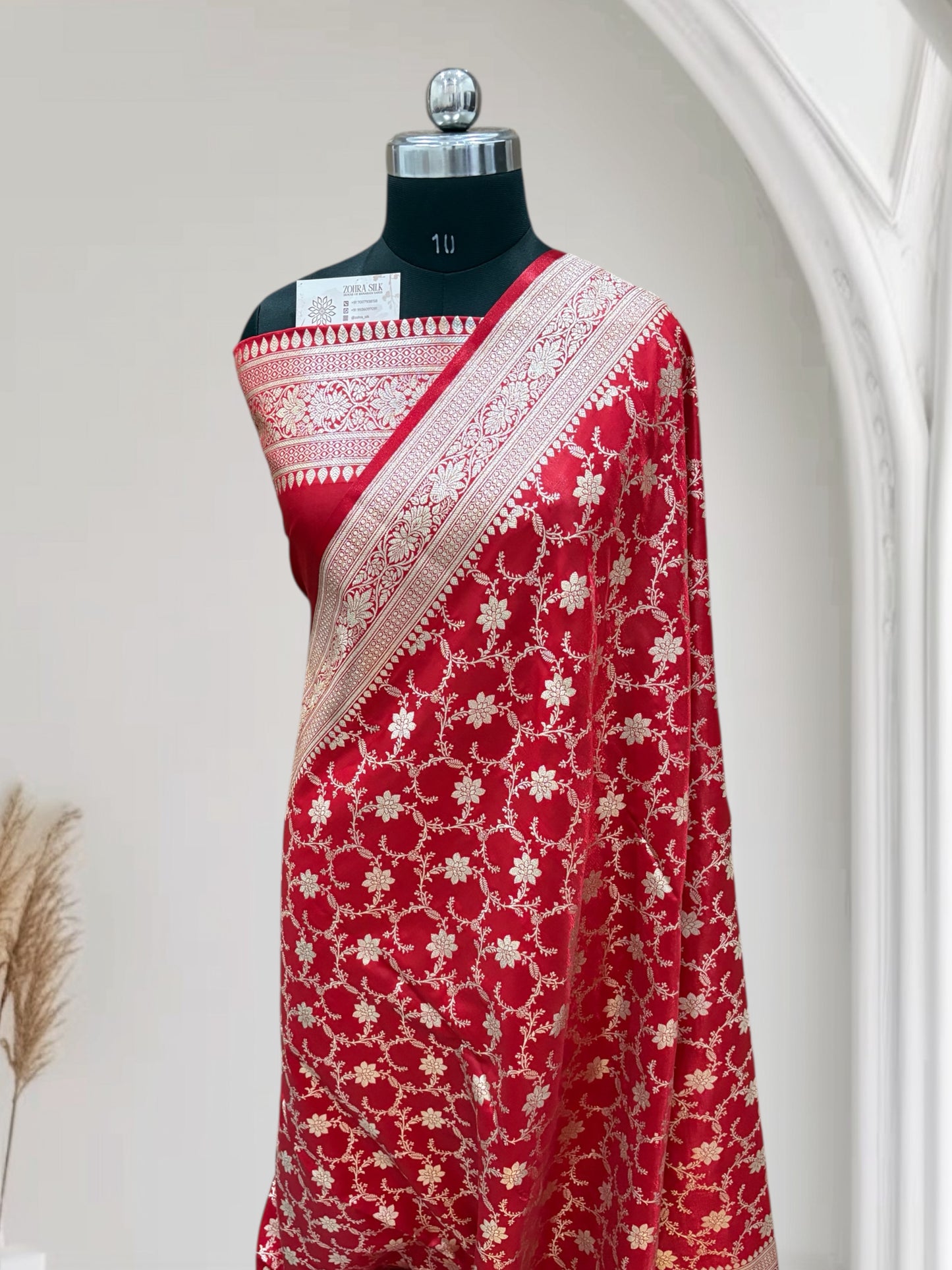 Satin Silk Banarasi Saree in Red