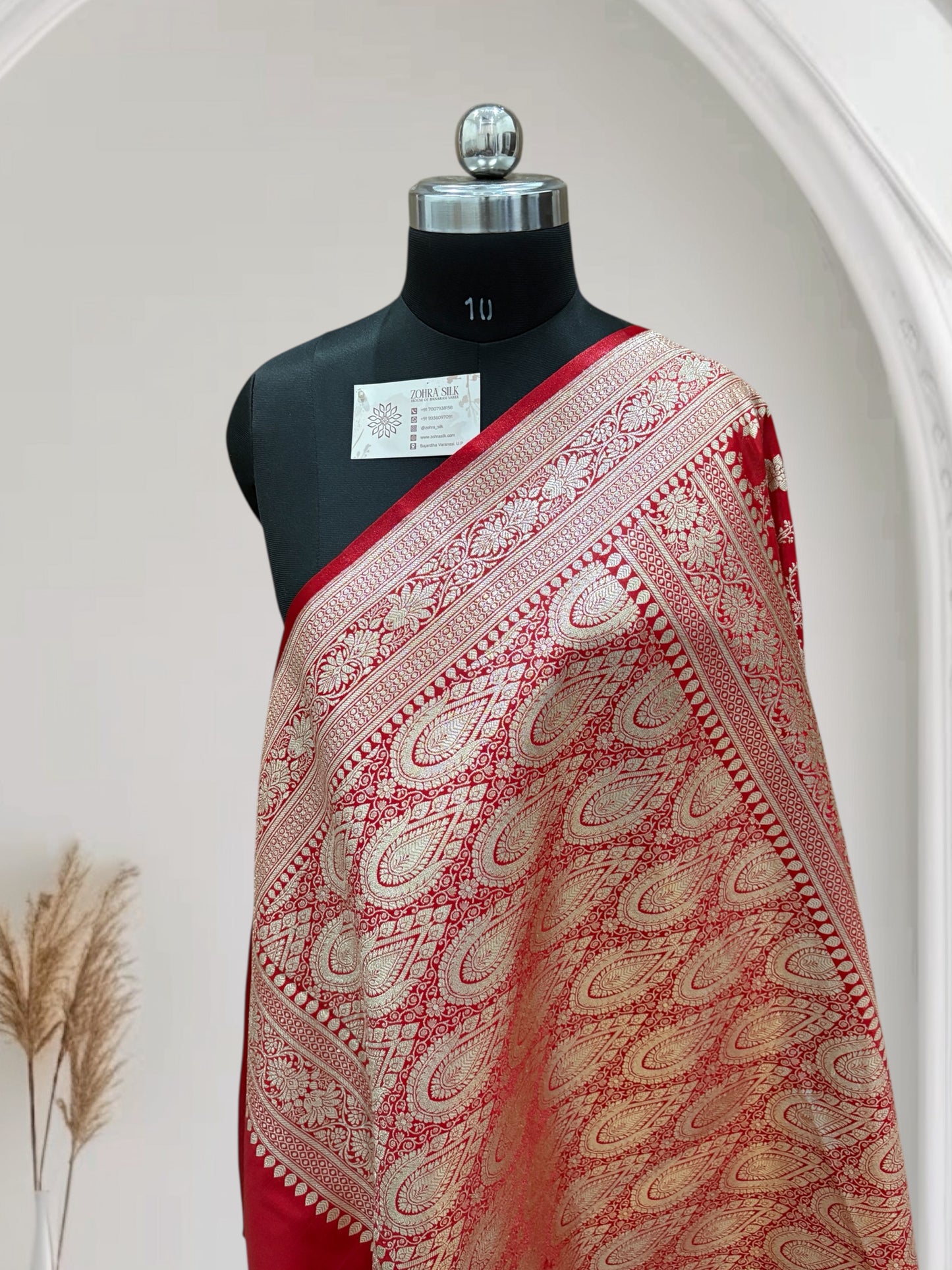 Satin Silk Banarasi Saree in Red