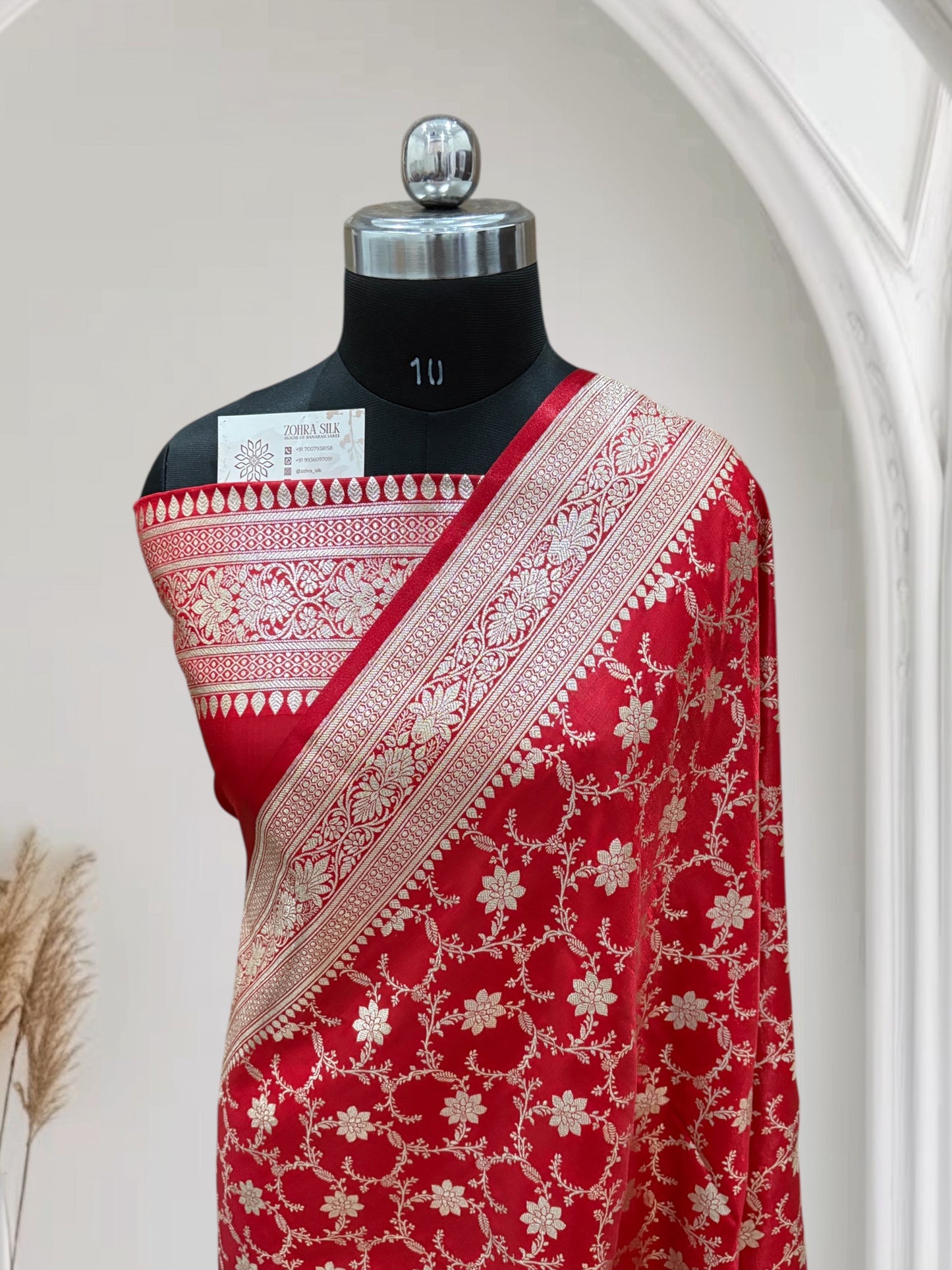 Satin Silk Banarasi Saree in Red