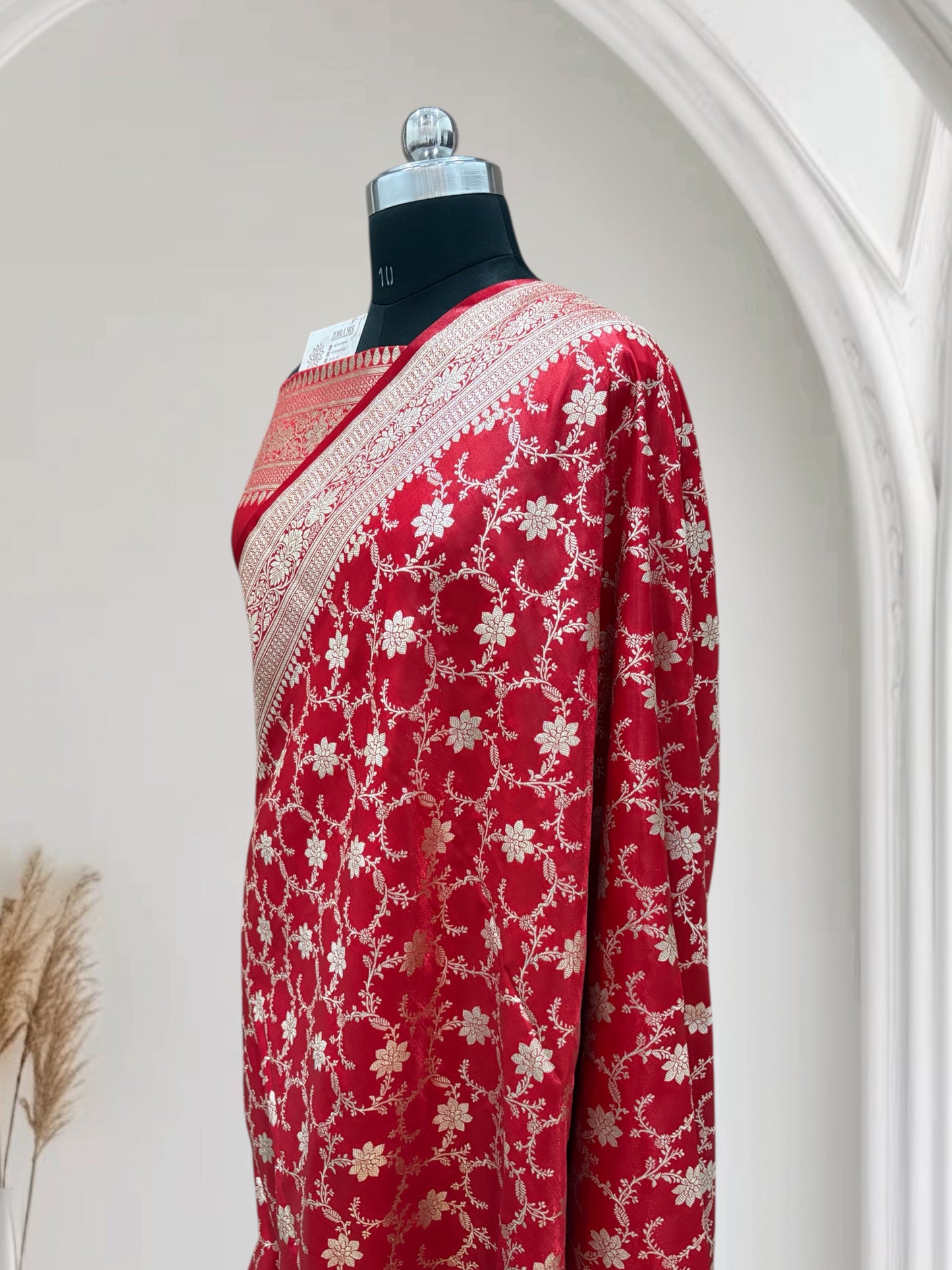 Satin Silk Banarasi Saree in Red