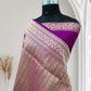 Wine Pure Kataan Silk Banarasi Saree with Simple Floral Jaal