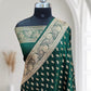 Green Satin Kataan Silk Saree