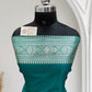 Rama Green Jaal Pattern Satin Silk Saree