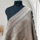 Dark Green Pure Kataan Silk Banarasi Saree with Floral Meena Jaal