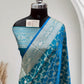 Satin Silk Banarasi Saree in Firoza
