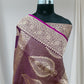 Garnet Kairi Buti Pure Kataan Silk Banarasi Saree