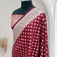 Maroon Buti Satin Silk Banarasi Saree