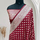 Maroon Buti Satin Silk Banarasi Saree