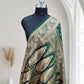 Green Satin Kataan Silk Saree