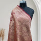 Maroon with Golden Zari Work and Rose Buti Design Satin Silk Banarasi Saree