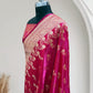 Rani with Red Shaded Zari Work and Rose Buti Design Satin Silk Banarasi Saree