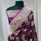 Garnet Kairi Buti Pure Kataan Silk Banarasi Saree