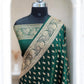 Green Satin Kataan Silk Saree