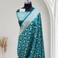 Satin Silk Banarasi Saree in Firoza