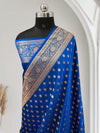Royal Blue Buti Satin Kataan Silk Saree
