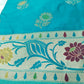 Blue-Green Golden Zari Mashru Silk Banarasi Saree