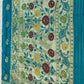 Blue-Green Golden Zari Mashru Silk Banarasi Saree
