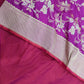 Magenta with Golden & Silver Zari Pure Silk Banarasi Sare