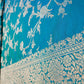 Blue-Green Golden & Silver Zari Pure Silk Banarasi Saree