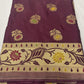Brown Golden Zari Mashru Silk Banarasi Saree