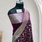 Satin Silk Banarasi Saree in Magenta