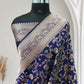 Blue Unique Jaal Pure Kataan Silk Banarasi Saree