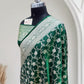 Satin Silk Banarasi Saree in Dark Green