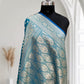 Blue-Green Buti Satin Silk Saree