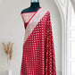 Red Buti Satin Silk Saree