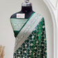 Satin Silk Banarasi Saree in Dark Green
