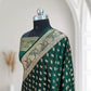 Green Satin Kataan Silk Saree