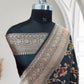 Dark Green Pure Kataan Silk Banarasi Saree with Floral Meena Jaal