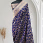 Blue Unique Jaal Pure Kataan Silk Banarasi Saree