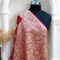 Red Chand Pattern Satin Silk Saree