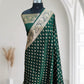 Green Satin Kataan Silk Saree