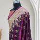 Magenta with Golden Zari Work and Rose Buti Design Satin Silk Banarasi Saree
