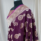 Garnet Kairi Buti Pure Kataan Silk Banarasi Saree