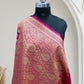 Rani with Red Shaded Zari Work and Rose Buti Design Satin Silk Banarasi Saree