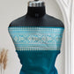 Blue-Green Jaal Pattern Satin Silk