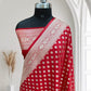 Red Buti Satin Silk Saree