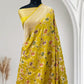 Yellow Multi Colour Meena Pure Kataan Silk Banarasi Saree